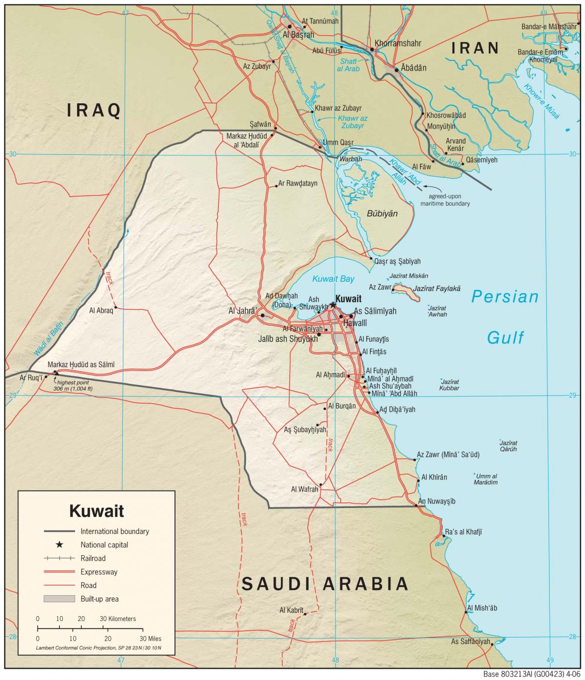 kuwait vị trí bản đồ