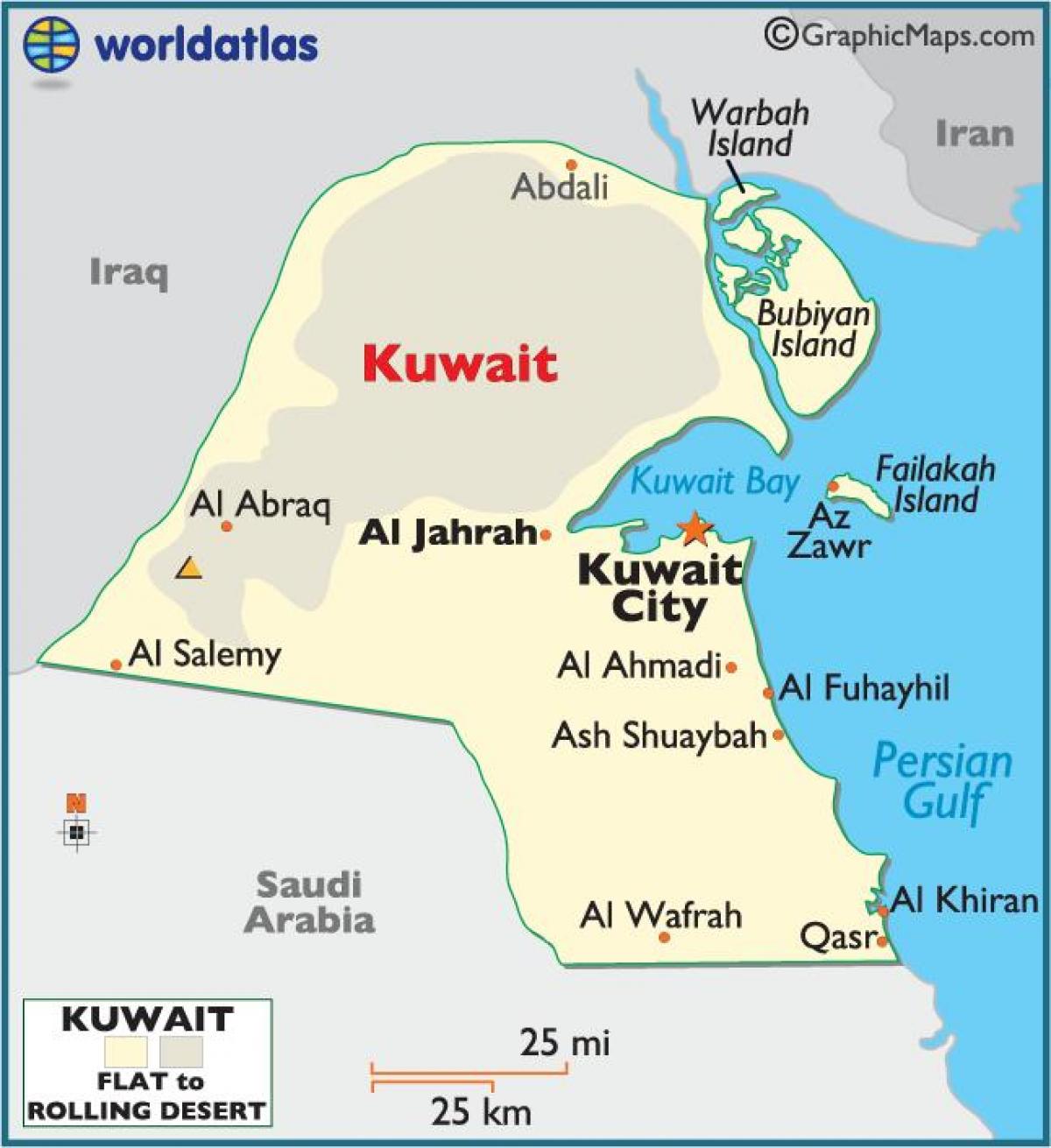 kuwait đầy đủ bản đồ