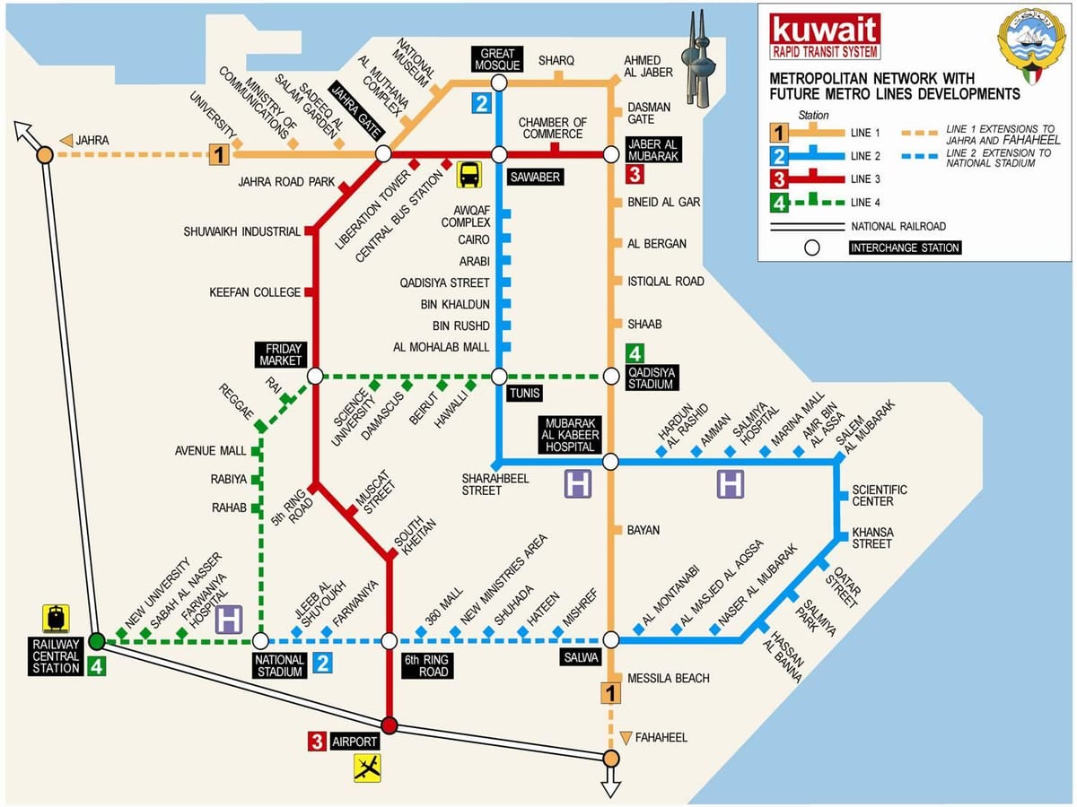 bản đồ của kuwait metro