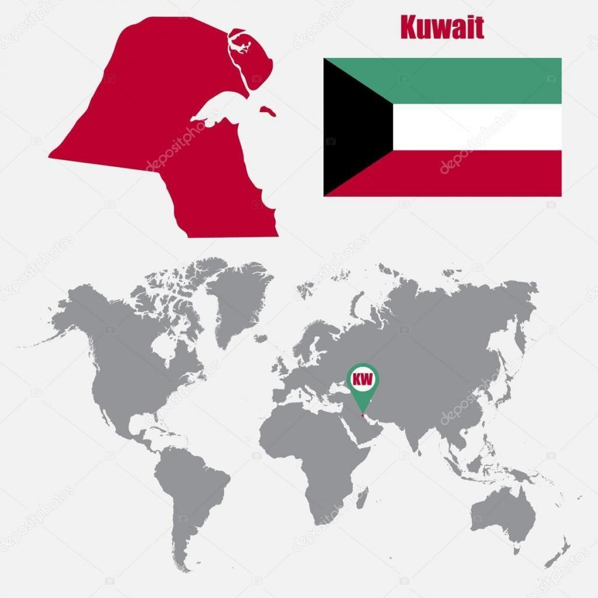 kuwait bản đồ trong bản đồ thế giới