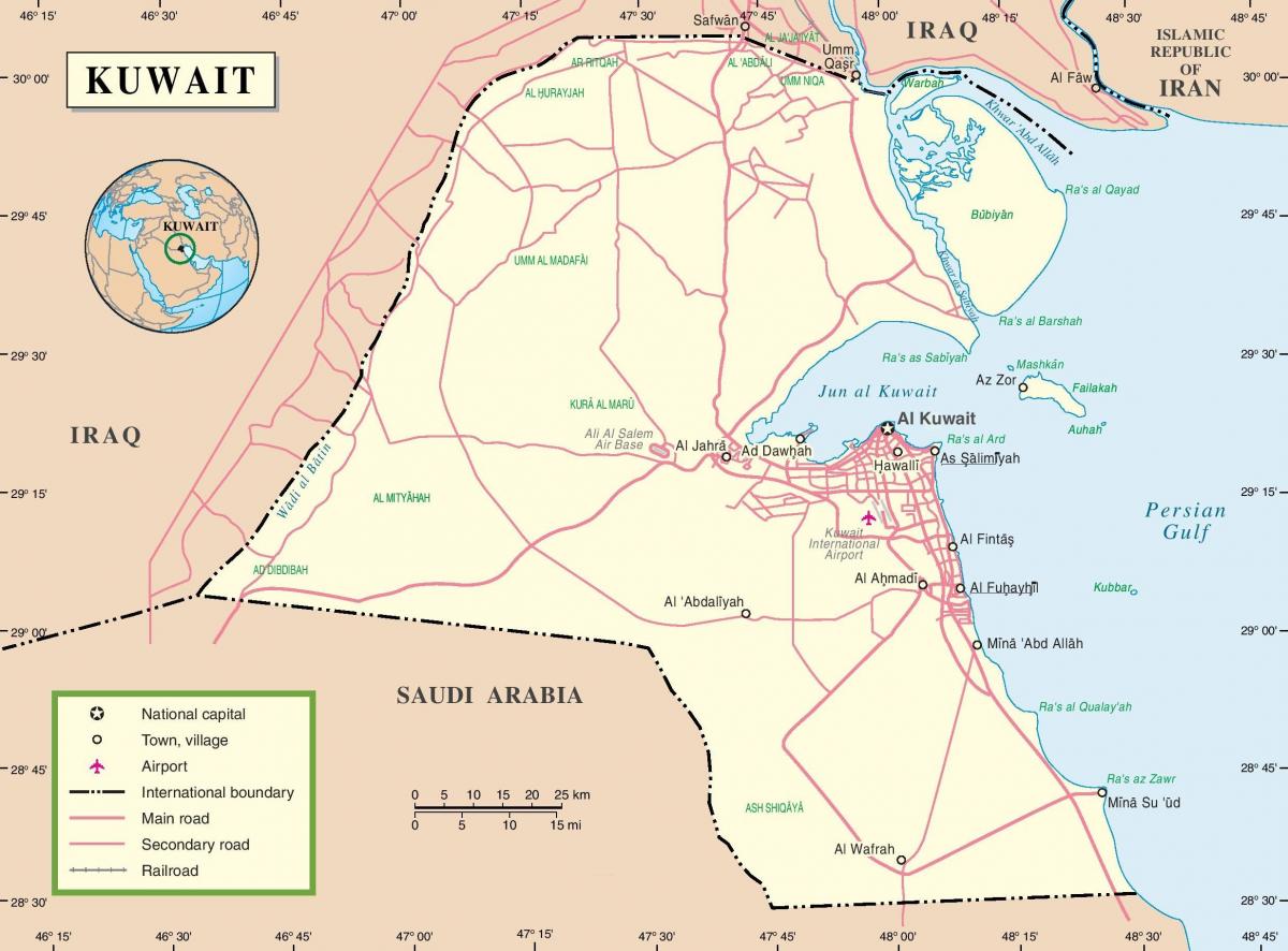 kuwait bản đồ đường