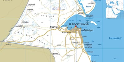 Kuwait bản đồ thành phố của con đường