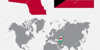 Kuwait bản đồ trong bản đồ thế giới